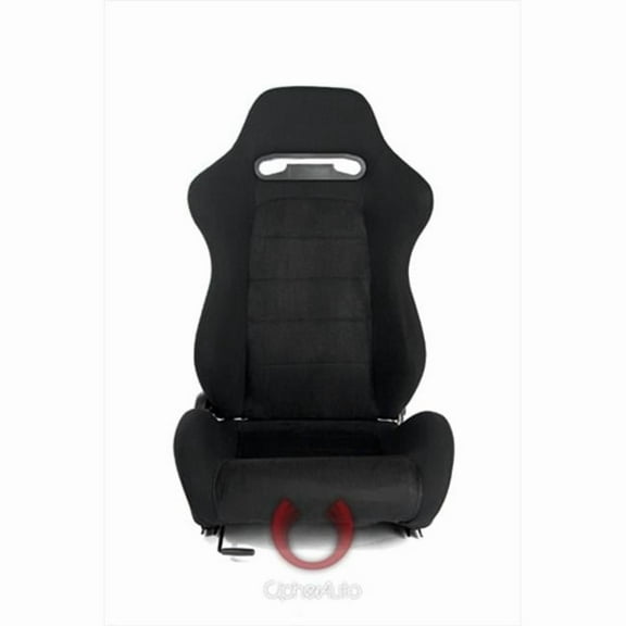 Cipher CPA1013 Black Cloth with Suede Insert Universal Racing Seats- Sold as a Pair