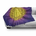 thumbnail image 3 of Purple Mandala Soft Flannel Fleece Throw Blanket, Geometry Themed Print Flower of Life Motif with Purple Shade Rays, Cozy Plush for Indoor and Outdoor Use, 50" x 70", Multicolor, by Ambesonne, 3 of 6