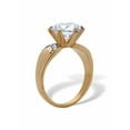 thumbnail image 2 of PalmBeach Jewelry 4 TCW Round Cut Cubic Zirconia and Pave Crystal Stainless Steel or Gold Ion-Plated Stainless Steel Ring, 2 of 5