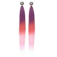thumbnail image 2 of 2 Pack Ponytail Extension with Elastic Tie Straight Sleek Wrap Around Braid Ponytail Dark Hair Accessories for Festival Halloween Party 26 Inch, 2 of 7