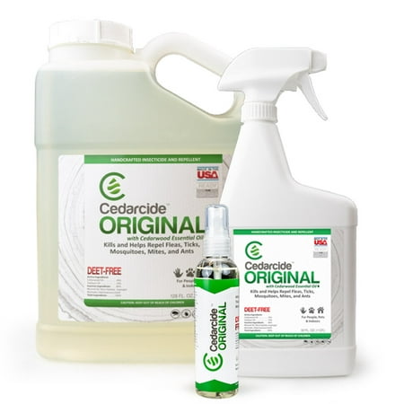 Cedarcide Original Kit (Large) Cedar Oil Bug Spray Kills and Repels Fleas, Ticks, Ants, Mites and (Best Way To Repel Mosquitos)