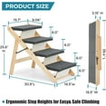 thumbnail image 5 of Wooden Dog Stairs/Steps - Foldable 4 Levels Pet Stairs & Ramp Perfect for Beds and Cars - Portable Dog/Cat Ladder Up to 110 Pounds, 5 of 8