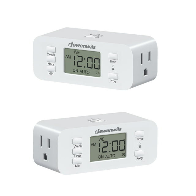 Temporizador DEWENWILS de doble salida digital programable 125 V 60 Hz
