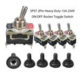 thumbnail image 2 of BJYX 5 Pcs 15A 250V SPST Control 2Pins Marche / Arrêt Interrupteur à Bascule Waterproof Boot, 2 of 13
