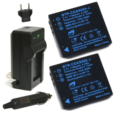 Replacement for Fujifilm F45fd Battery (2-Pack 1700mAh) and Charger