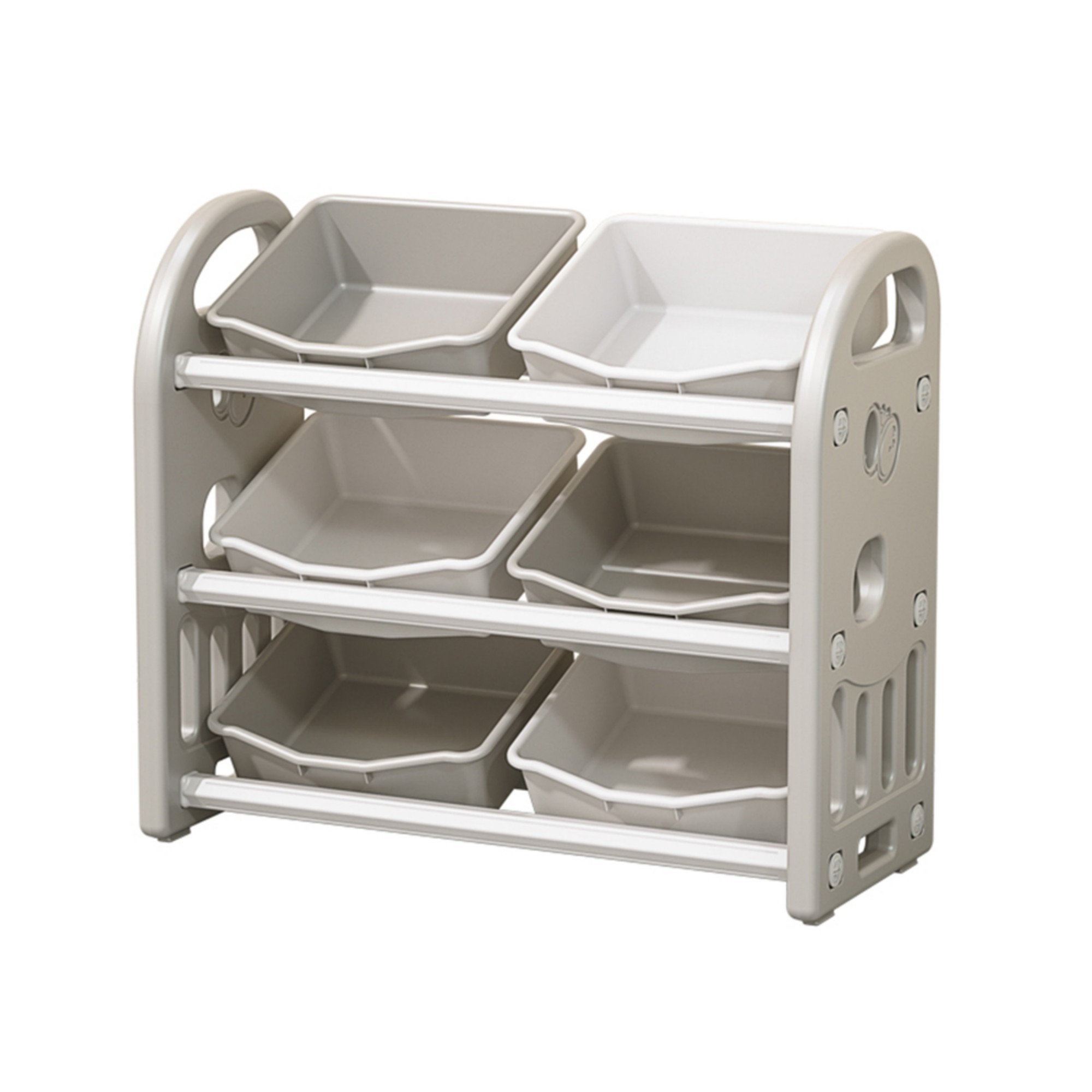 Toy Storage Organizer with 6 Bins,3-Tier Toy Storage Cabinet for Bedroom Playroom,Grey