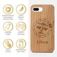 thumbnail image 4 of Case Yard Wooden Case Outside Soft TPU Silicone, Slim Fit Shockproof Wood Protective Phone Cover for Girls Boys Men and Women, Supports Wireless Charging Libra Sign Design case for iPhone-8-Plus, 4 of 7