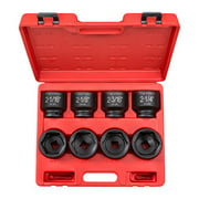 TEKTON 3/4-Inch Drive Shallow Impact Socket Set, Inch, Cr-Mo, 6-Point, 2-1/16-Inch - 2-1/2-Inch, 8-Sockets | 4893