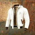 thumbnail image 2 of Fgnfyis Mens Jackets Casual Stylish Hooded Jacket Warm Winter Casual Coat Soft Thermal Lined Outerwear for Fall Season Mens Winter Coats White XXL, 2 of 3