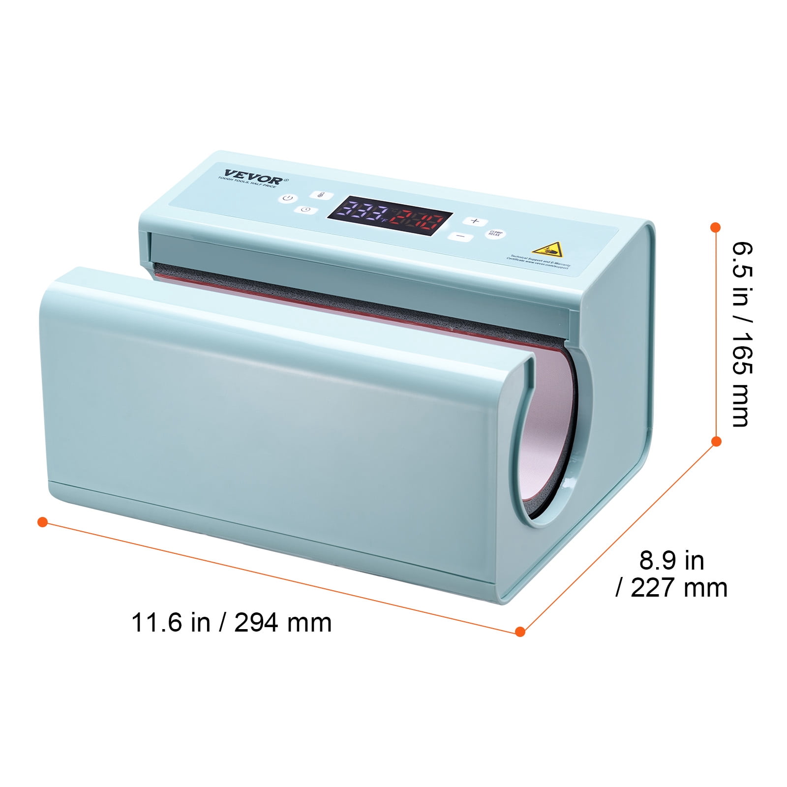 VEVOR Auto Tumbler Heat Press Machine, Mug Heat Press for 11-30oz Sublimation Tumblers, Heat Up Fast and Even, Tumbler Press with Tape and Glove, Temp and Time Setting, for Tumblers, Mugs, Blue