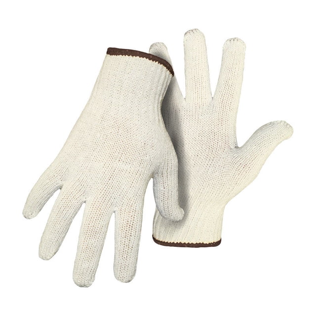 Guantes de trabajo Boss, reversibles, tejidos con hilo de PVC, blancos, para hombre, talla L