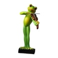thumbnail image 3 of Estatua de rana, escultura de Animal con Base estable, decoración, figura versátil, adorno para entrada, patios traseros, estantes, estanques, césped Violín, 3 of 8