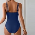 thumbnail image 3 of One Piece Swimsuit for Women Tummy Control Ruched Bathing Suit Push Up Slimming Swim Suit Double Straps Swimwear Navy S, 3 of 4