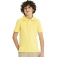 thumbnail image 4 of Real School Uniforms Big Kid Short Sleeve Pique Polo 68112, XS, Yellow, 4 of 6