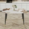 thumbnail image 3 of LUFTUT Dining Table for 4, Rectangular Faux Marble Dining Table Top with Metal Frame, Modern Kitchen Dining Room Table, 3 of 7