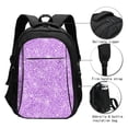 thumbnail image 3 of Balery Lilac Glittering Print USB Charging Backpack for Men and Women - Water-Resistant, Anti-Theft Laptop Backpack with USB Port for Travel, Work, School, and College, 3 of 7