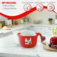 Versatile 3.6 QT Plastic Mixing Bowl Set of 2 with Sturdy Handles
