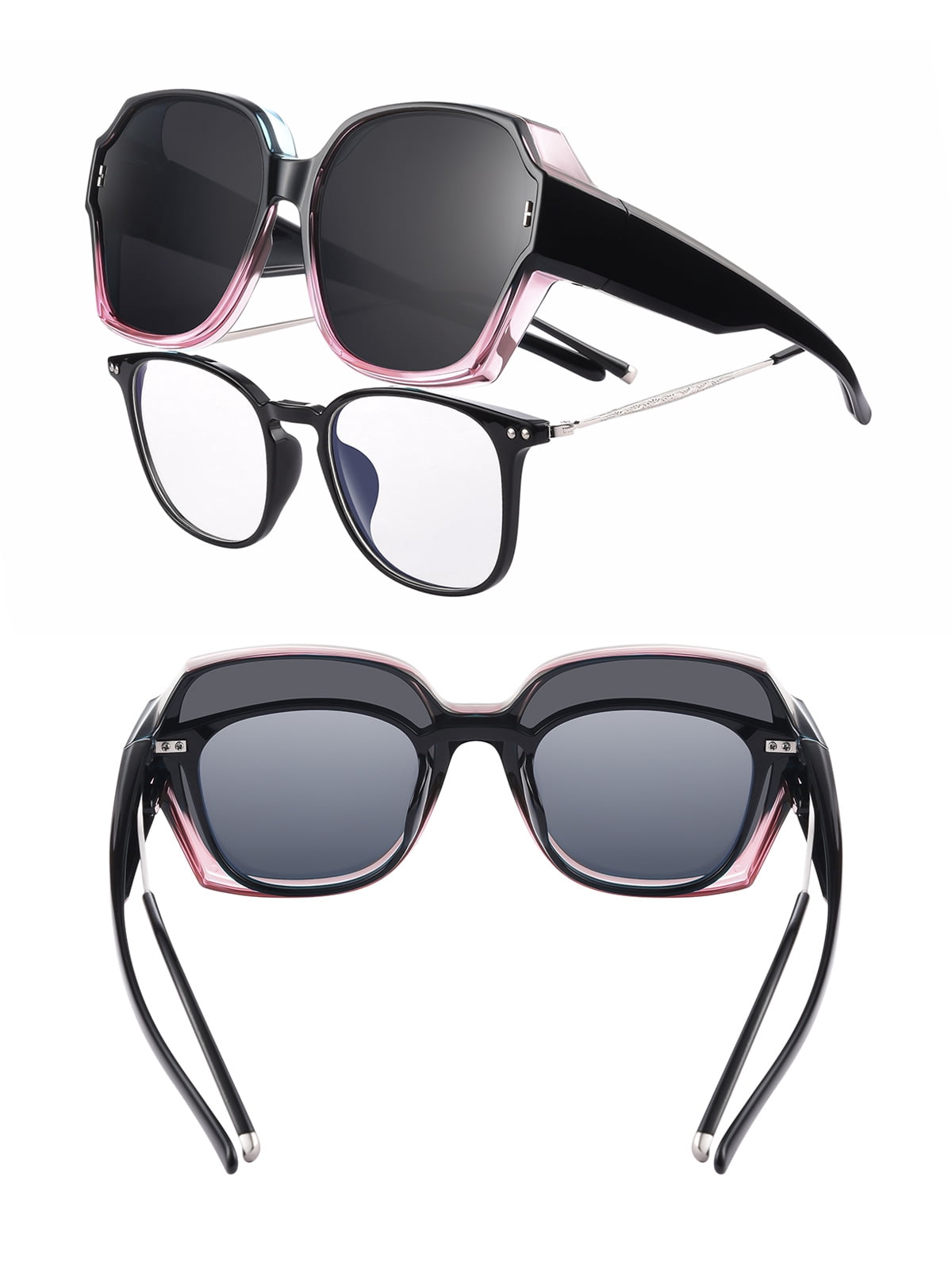 HYwys Oversized Sunglasses Fit Over Glasses for Women 