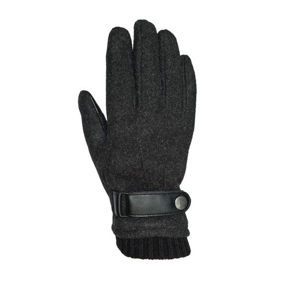 Mens Melton Wool Glove with Acrylic Cuff Lined