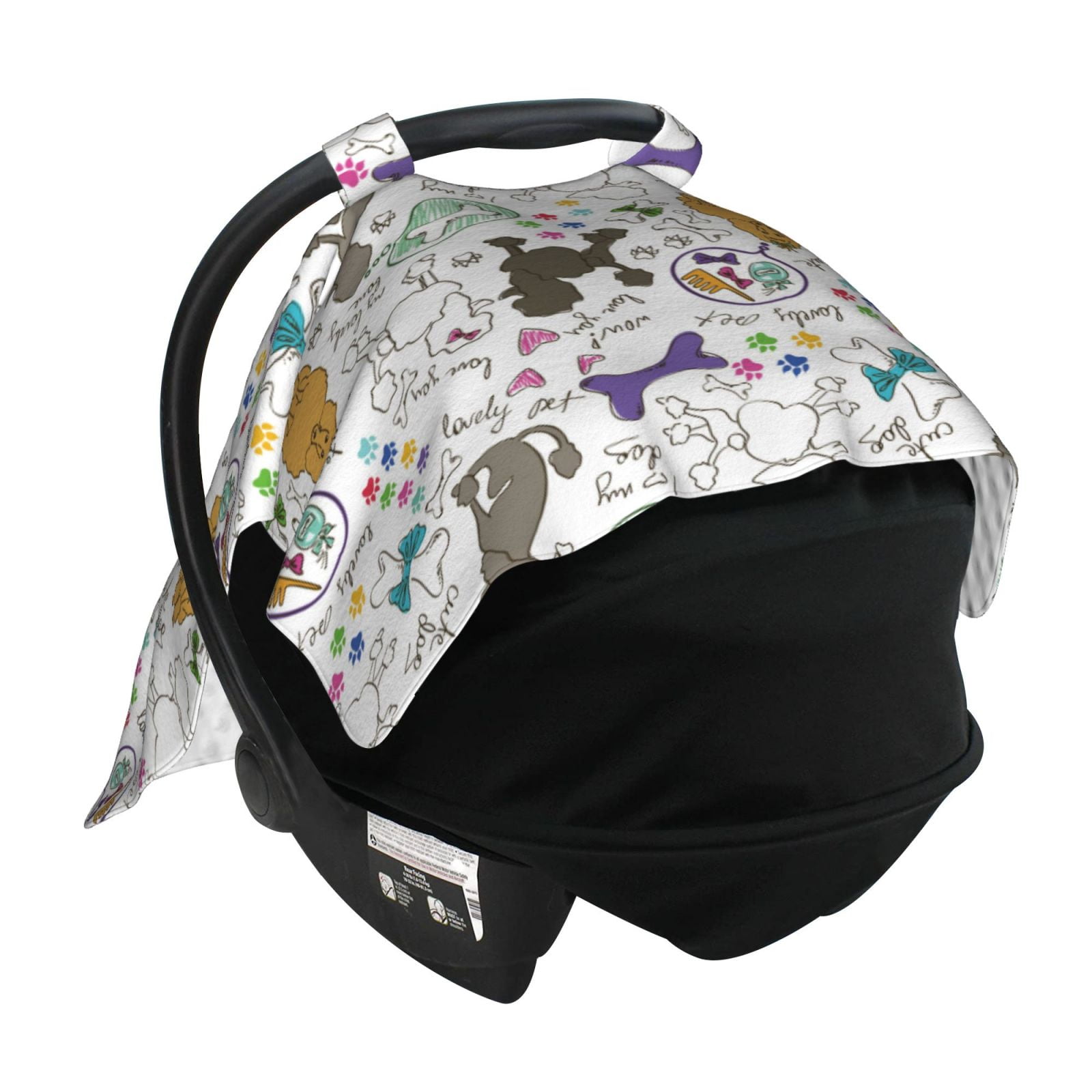 Car Seat Cover Baby - Funny Cute Poodle Dog Breathable Infant Car Seat Cover for Baby Carseat, Lightweight Comfort Baby Essentials Must Haves Newborn Stuff for Girl Boy