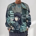 thumbnail image 2 of Demon Slayer Tokito Muichiro Mens Crew Neck Sweatshirt 3D Printing Fall Clothes Long Sleeves Fashion Blouse Top Casual Pullover Sweater 3XL, 2 of 7