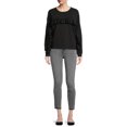 thumbnail image 2 of Time and Tru Women's Fashion Ruffle Sweatshirt, 2 of 5