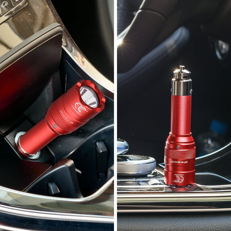 car cigarette lighter socket torch MCCC High Lumen Small LED Flashlight Torch, Rechargeable via 12V Car Socket/USB,  Portable & Easy to Carry