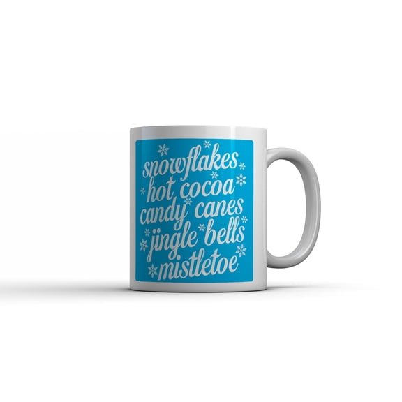 Snowflakes Hot Cocoa Candy Canes Mug Funny Sarcastic Christmas Coffee Cup