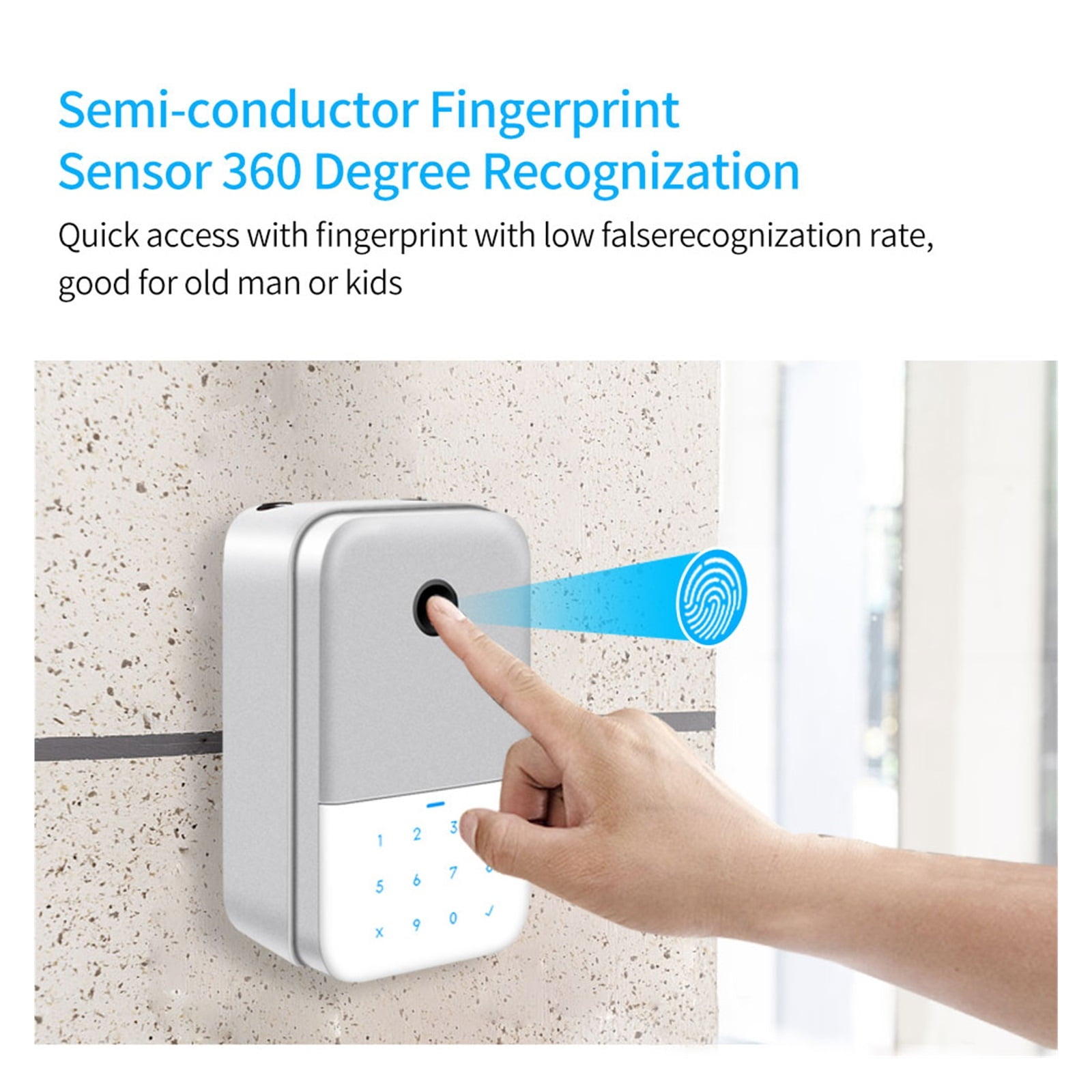 Waterproof TTLOCK App Remote Access Finrprint Digital Key Box Wall Mount Security Stora Lockbox Anti-theft Box ,Upgraded Security Combination Lock