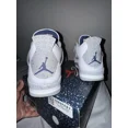 thumbnail image 2 of Ni - ke Air Jordan 4 Retro White/Midnight Navy, 2 of 5