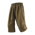 thumbnail image 2 of Domuza Men's Capri Pants 3/4 Long Straight-Leg Sport Shorts Quick Dry Workout Gym Beach Shorts with Zipper Pockets Khaki 4XL, 2 of 5