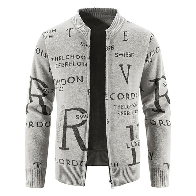 Chaqueta de lana casual de suéter de cuello alto de otoño e invierno de moda para hombres Pompotops oipoqjl37327