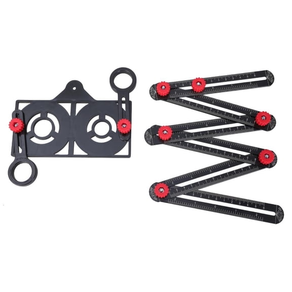 MOMOJIA 6/12 Fold Angle Measuring Tool Multi Angle Measuring Ruler Aluminum Alloy Angle Measurement Template Tool Finder