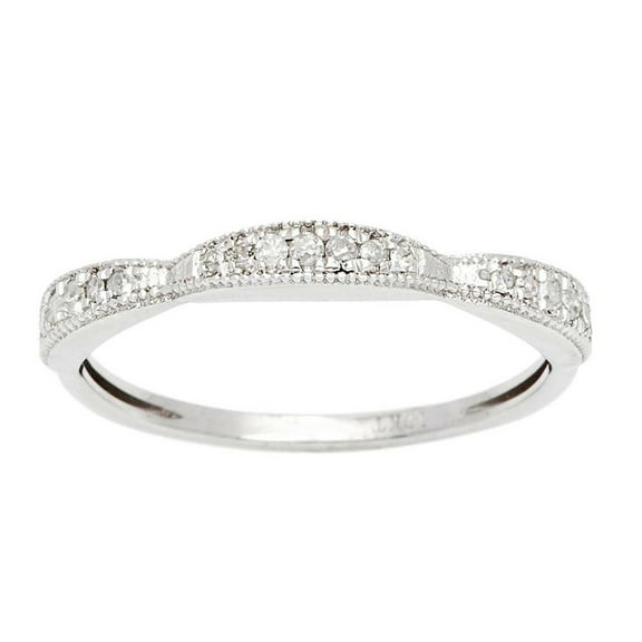 10k White Gold Contoured Diamond Wedding Band (1/7 cttw, I-J Color,I2-I3 Clarity)
