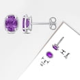 thumbnail image 5 of Everly Women's 1 3/8ct TGW Oval-Cut Amethyst Sterling Silver Solitaire Stud Earrings, 5 of 8