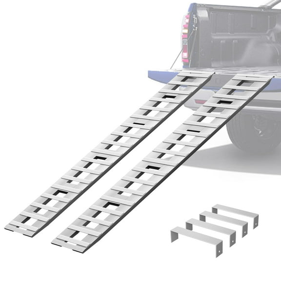 LUXOAK 105"x15" Aluminum Trailer Ramps, 10000 lbs Total Capacity Loading Ramps, 1 Pair for ATV, UTV, Tractors, Motorcycles, Trucks