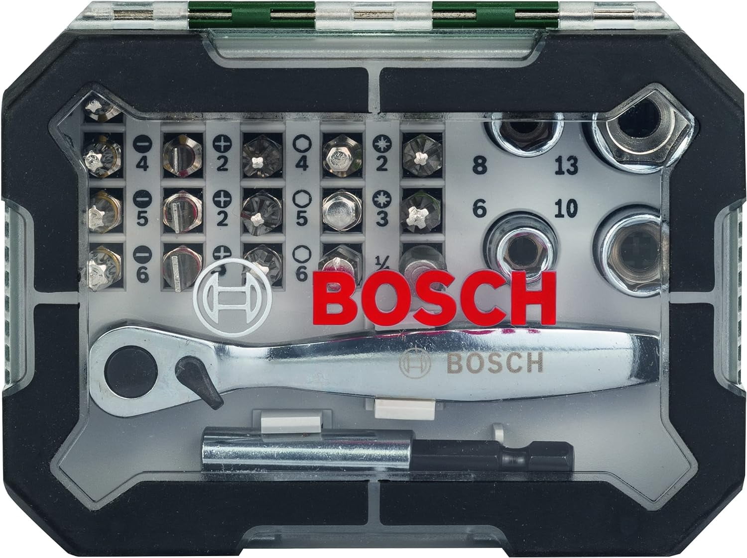 Bosch 26pc. Screwdriver Bit and Ratchet Set (PH-, PZ-, Hex-, T-, S-Bit, Accessories Drill and S
