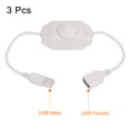 thumbnail image 3 of LED Tira Atenuador Interruptor 5V DC USB Hembra a Macho Extensión Cable con Giratorio Interruptor Controlador para LED Tiras Luces, Blanco Paquete de 3, 3 of 6