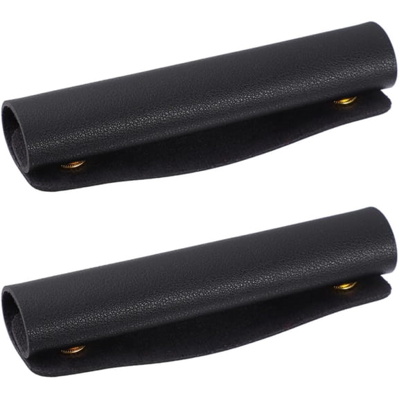 Leather Luggage Handle Covers Protective Bag Handle Wraps with Shoulder Strap Pads Travel Suitcase Grip Sleeves Black 2 Pcs