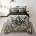 thumbnail image 2 of Manfei Teens Farmhouse Cow Bedding Comforter Set 7 Pieces, Vibrant Groovy Flower Full Bedding Set, Butterfly Animal Reversible Fitted Sheet Flat Sheet, Luxury Bedroom Decor, 2 of 7