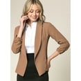 thumbnail image 3 of Made by Johnny Women's 3/4 Sleeve Blazer Open Front Cardigan Jacket Work Office Blazer S KHAKI, 3 of 6