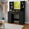 thumbnail image 2 of YYAo Dressing Table, Makeup Desk Dressing Table,Dressing Table with Drawers and Storage Cabinet, Dressing Table with Dressing Pad, Black, 2 of 10