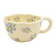 thumbnail image 1 of Taza de café estética con diseño de flores, taza de café de cerámica hecha a mano, diseño irregular para preparar café con leche, perfecta para el hogar y la oficina, cerámica resistente al calor,, 1 of 5