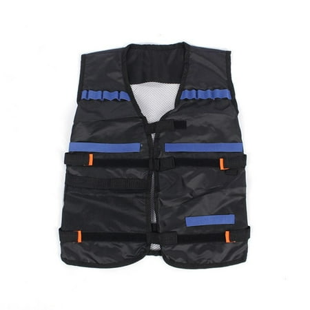 Tactic Nylon Vest + Blue EVA Bullet Darts For Combat Games (Black Vest + 20pcs (Best Bullet Proof Vest For Sale)