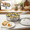 6pcs:Silver, variant on 4-Cup Egg Poacher Pan, 8" Stainless Steel Poached Egg Maker with 4 Nonstick Removable Cups & Glass Lid, Induction Compatible Egg Poaching Pan for Gas & Electric Stovetops