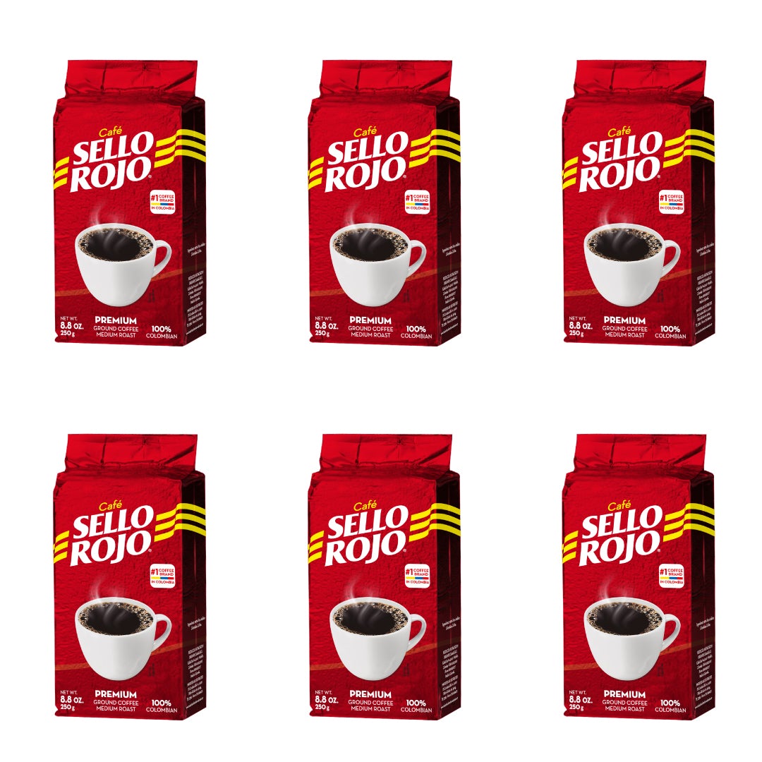 Sello Rojo Coffee Premium 8.8 Oz Pack of 6