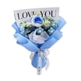 thumbnail image 2 of Ramo de flores de punto, flores de ganchillo, regalo artificial para el Día de la Madre Rosa azul, 2 of 9