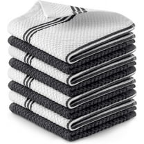 Zulay Kitchen Cotton Wash Cloths - 8 Pack Absorbent Kitchen Towels Machine Washable, 12x12 inches