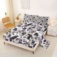 thumbnail image 2 of Manfei Halloween Bat Pattern Halloween Bed Sheets,Thanksgiving Pumpkin Print Full Size Sheets,4-Piece,1 Flat Sheet,1 Fitted Sheet and 2 Pillowcases, 2 of 6