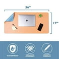 thumbnail image 2 of Office Desk Mat, Double Sided Dark Blue & Tan - 36 x 17 Inch Leather Style Computer Pad for Desk, 2 of 7